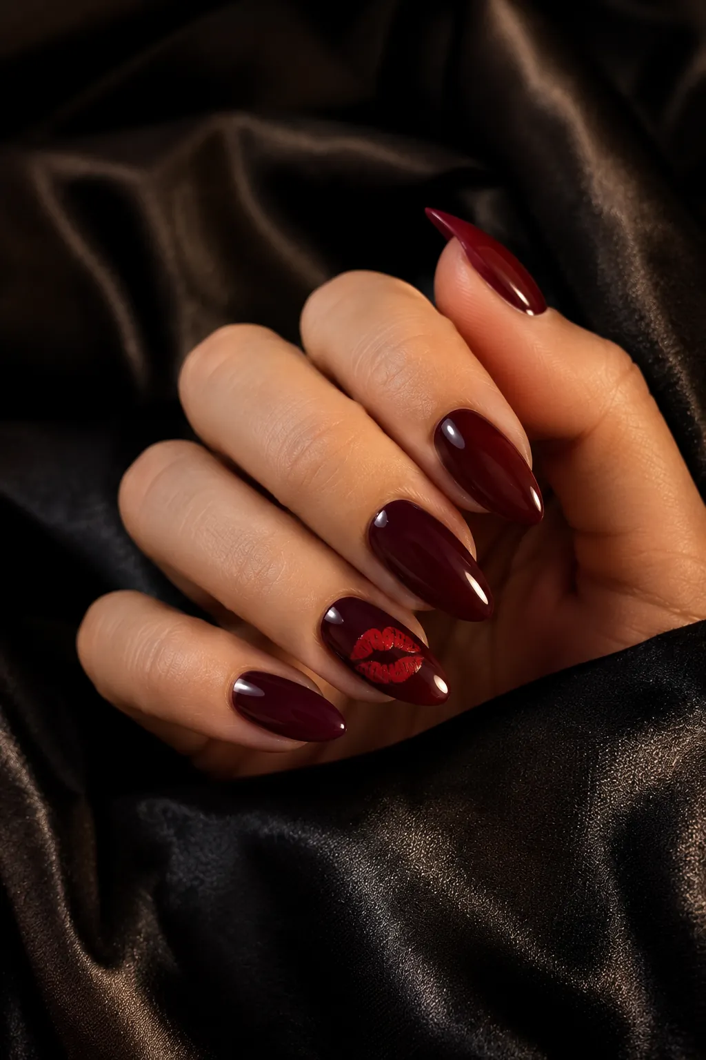 Kiss Halloween Nail Art with Red Lip Prints Kiss Halloween Nail Art with a Red Lip Print