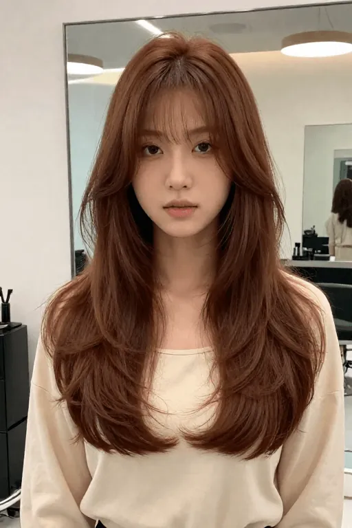 Long Layered Cut Long layered haircut for thick hair with soft layers through the length