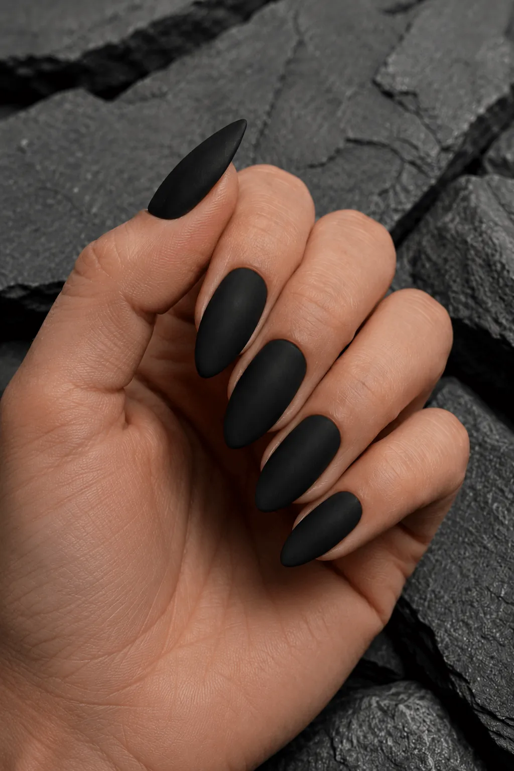Matte Black Halloween Nails Without Any Shine Matte Black Halloween Nails Without Any Shine