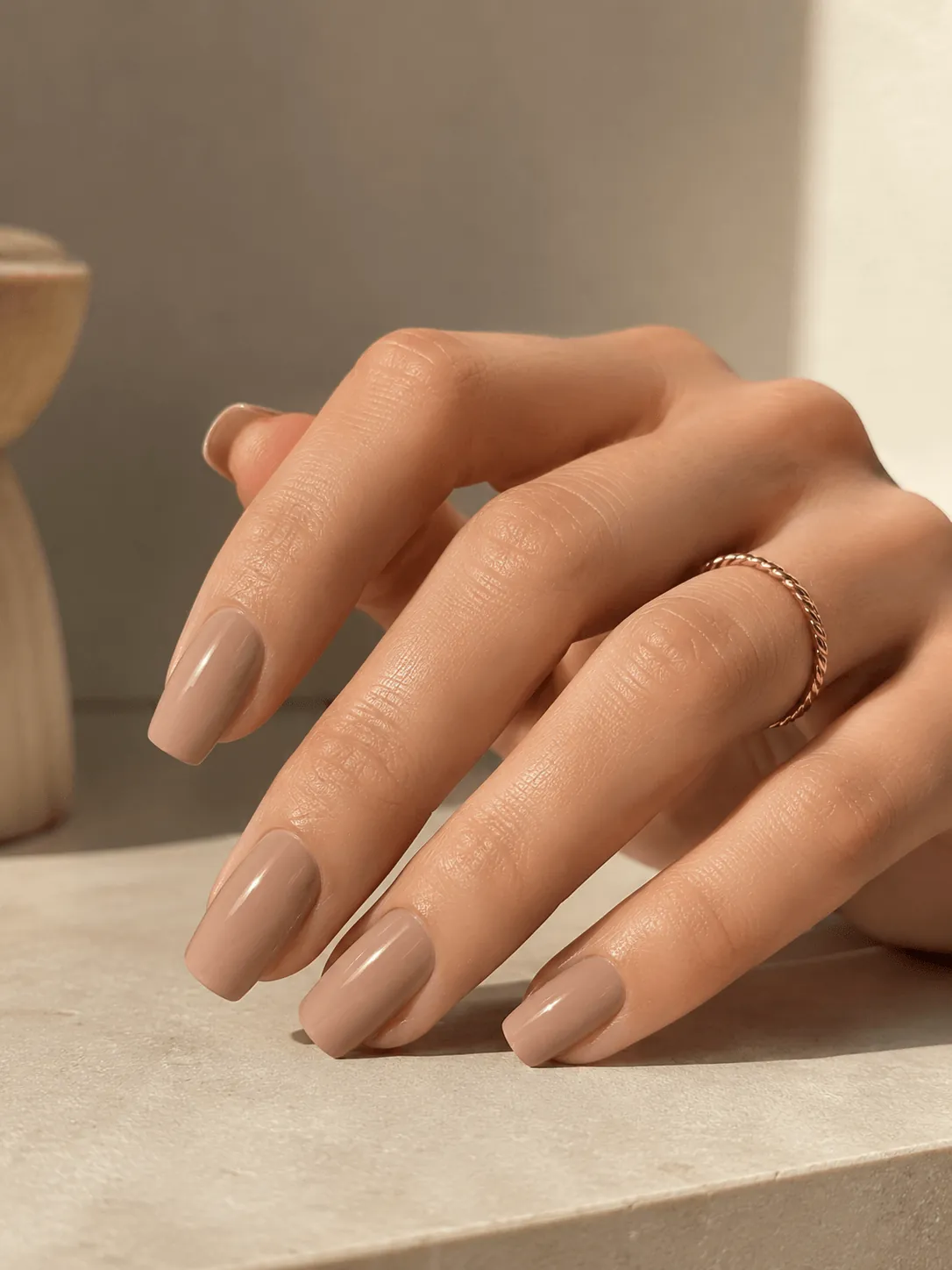 Nude Square Nails in a Clean Solid Color Nude Square Nails in a Clean Solid Color