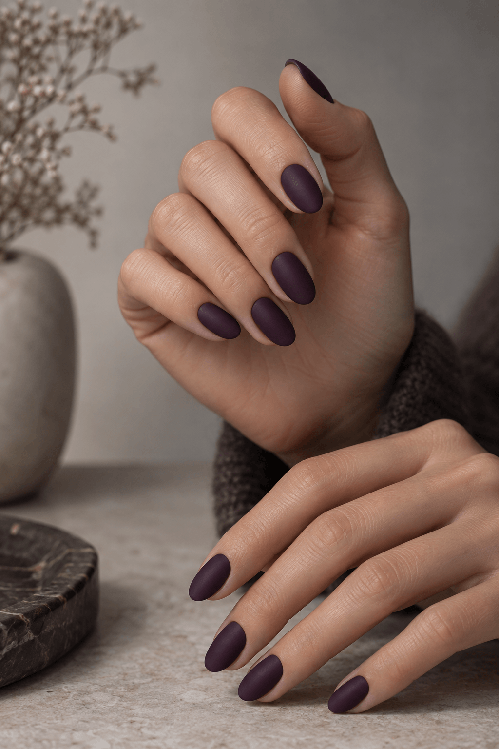 Plum Matte Nails Plum Matte Nails