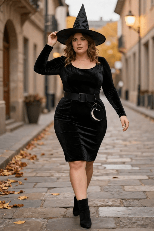 Plus Size Witch in a Velvet Dress Plus Size Witch in a Velvet Dress