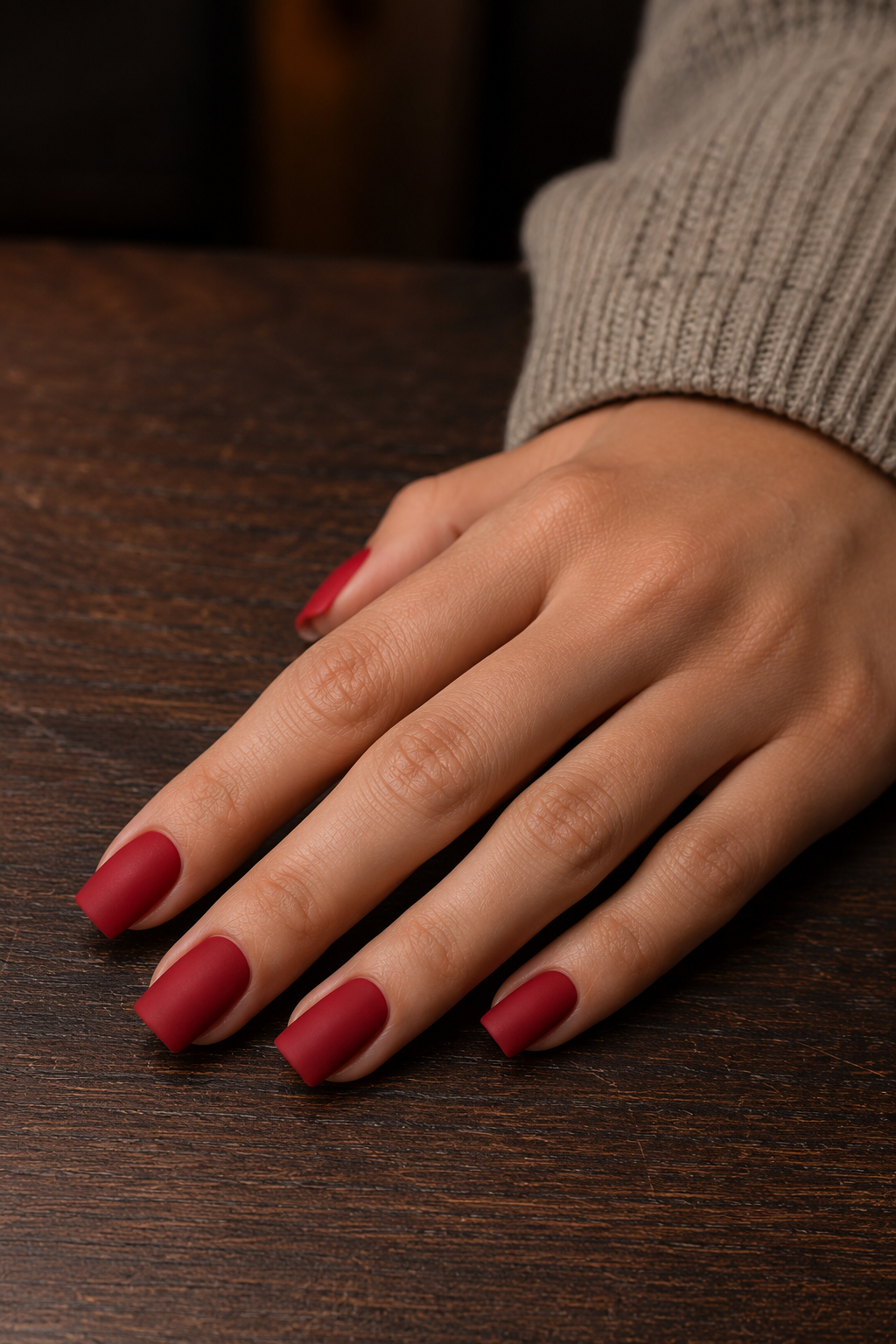 Red Matte Nail Color Without Any Shine Red Matte Nail Color Without Any Shine