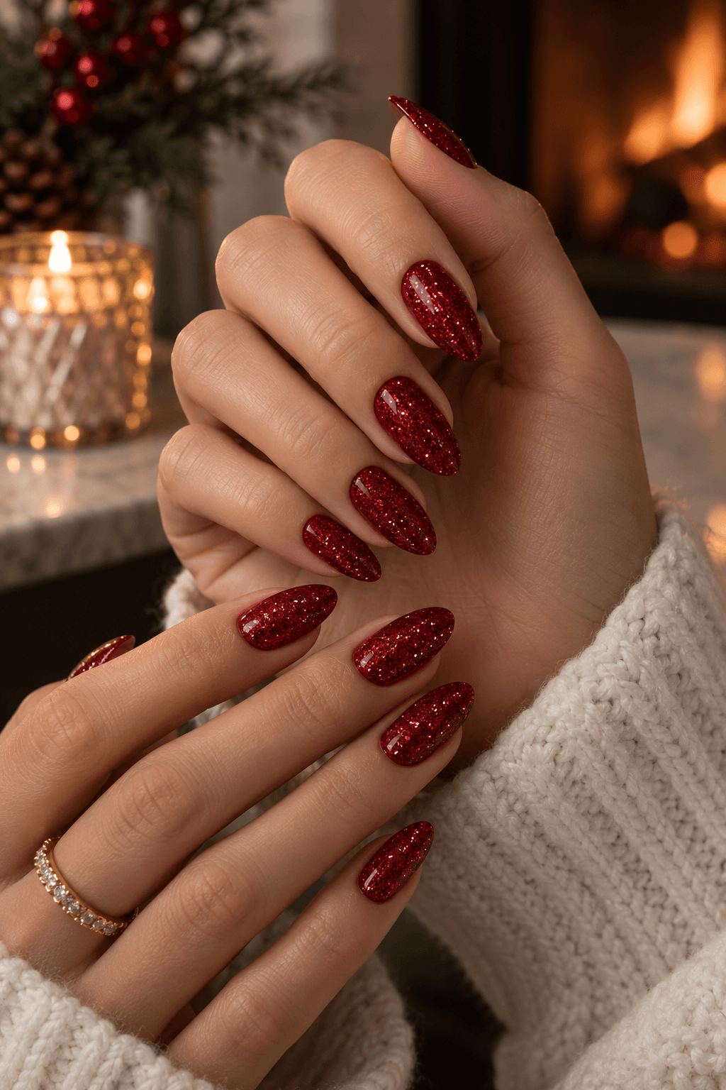 Ruby Red Glitter Nails Ruby Red Glitter Nails