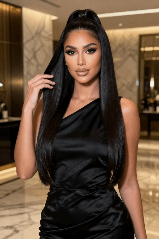 Sleek Half Up Half Down Hairstyle Sleek Half Up Half Down Hairstyle