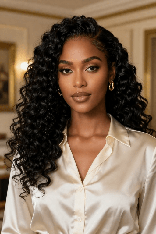 Slicked Edges with Loose Curls Slicked Edges with Loose Curls