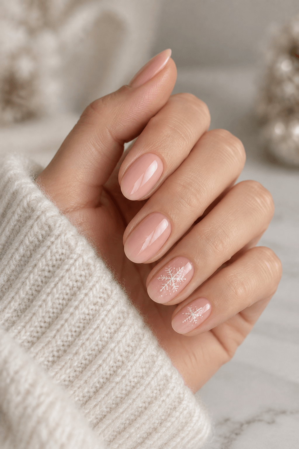 Soft Pink With Tiny Snowflakes Soft Pink With Tiny Snowflakes