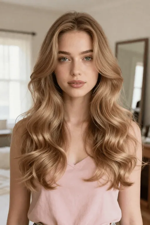 Soft Waves with Layered Ends Soft waves with layered ends for thick hair