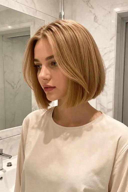 Textured Bob Textured bob haircut for thick hair with softly point-cut ends