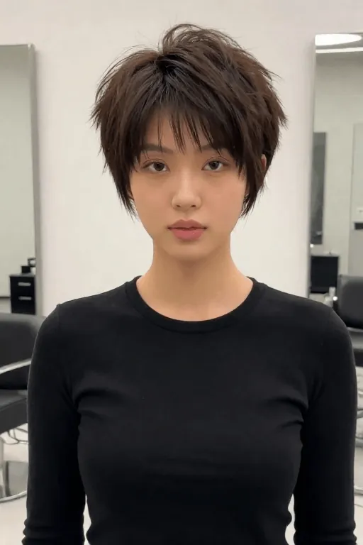 Textured Crop Textured crop haircut for thick hair with short layered sections