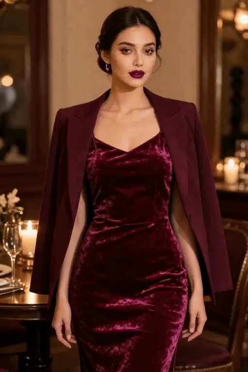 Velvet Slip Dress With a Blazer Velvet slip dress with a blazer clubbing outfit