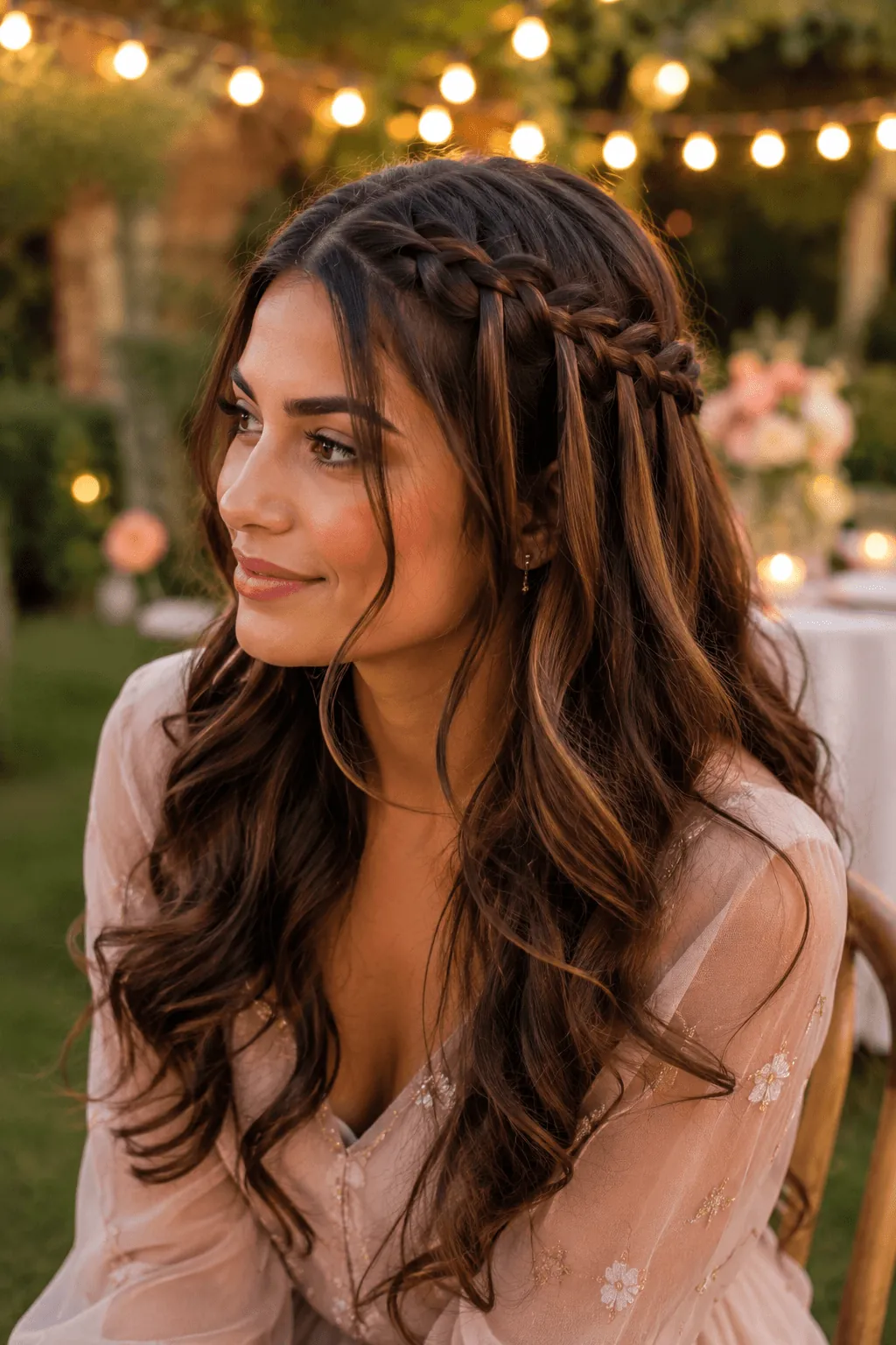 Waterfall Braid With Loose Curls Waterfall Braid With Loose Curls