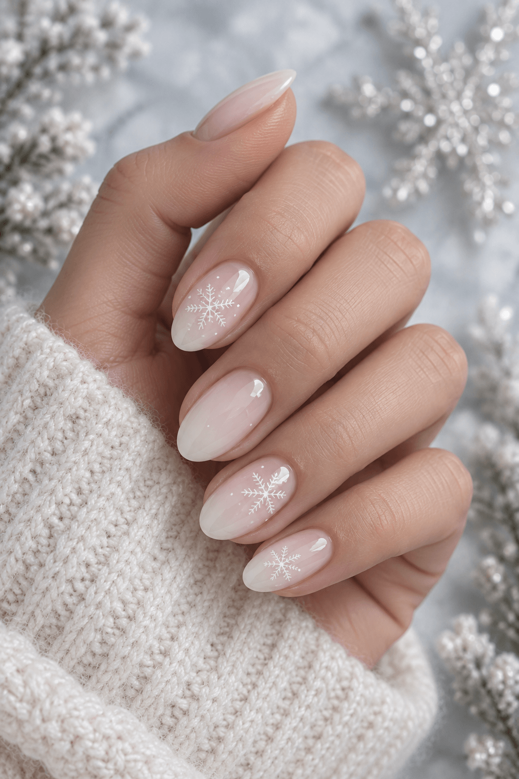 White Snowflake Nails White Snowflake Nails