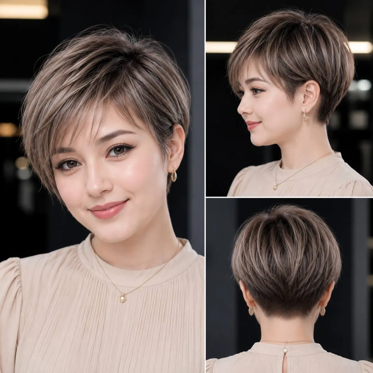 iam.shorthair Straight Pixie with Side-Swept Fringe Straight Pixie with Side-Swept Fringe