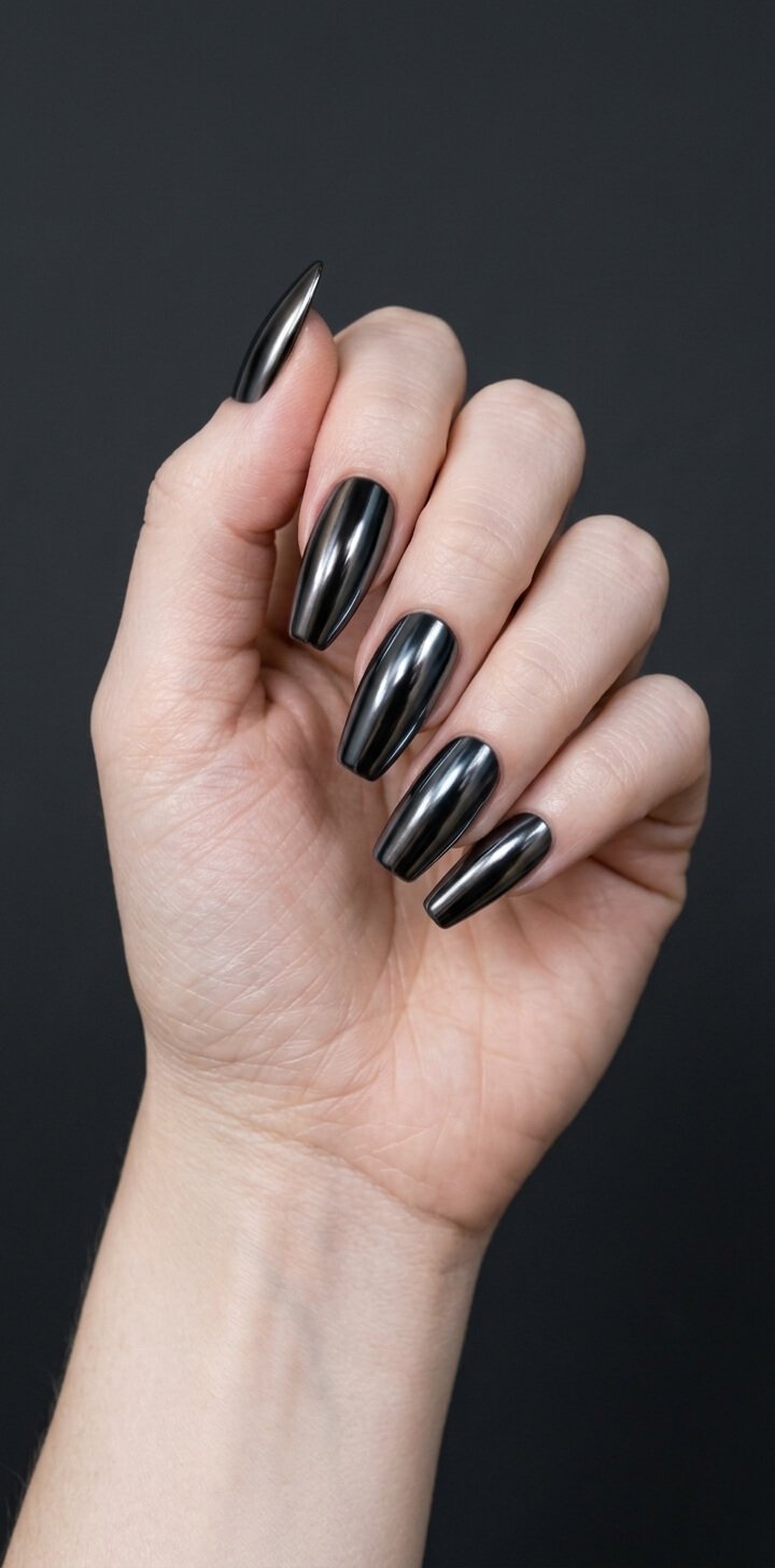 Black Chrome Black Chrome Nail