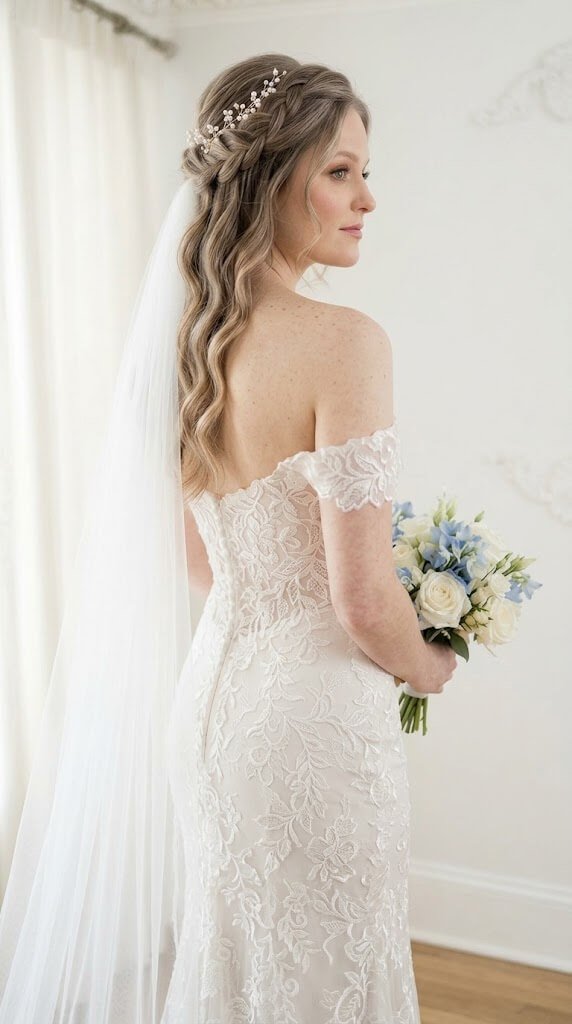 Braided Half-Up Bridal Hairstyle Braided Half-Up Bridal Hairstyle