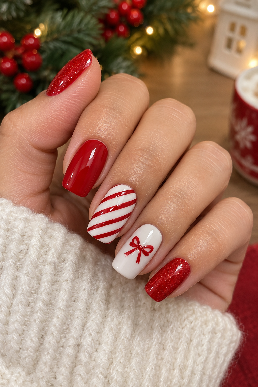 Candy Cane Stripes Candy Cane Stripes Christmas Nail