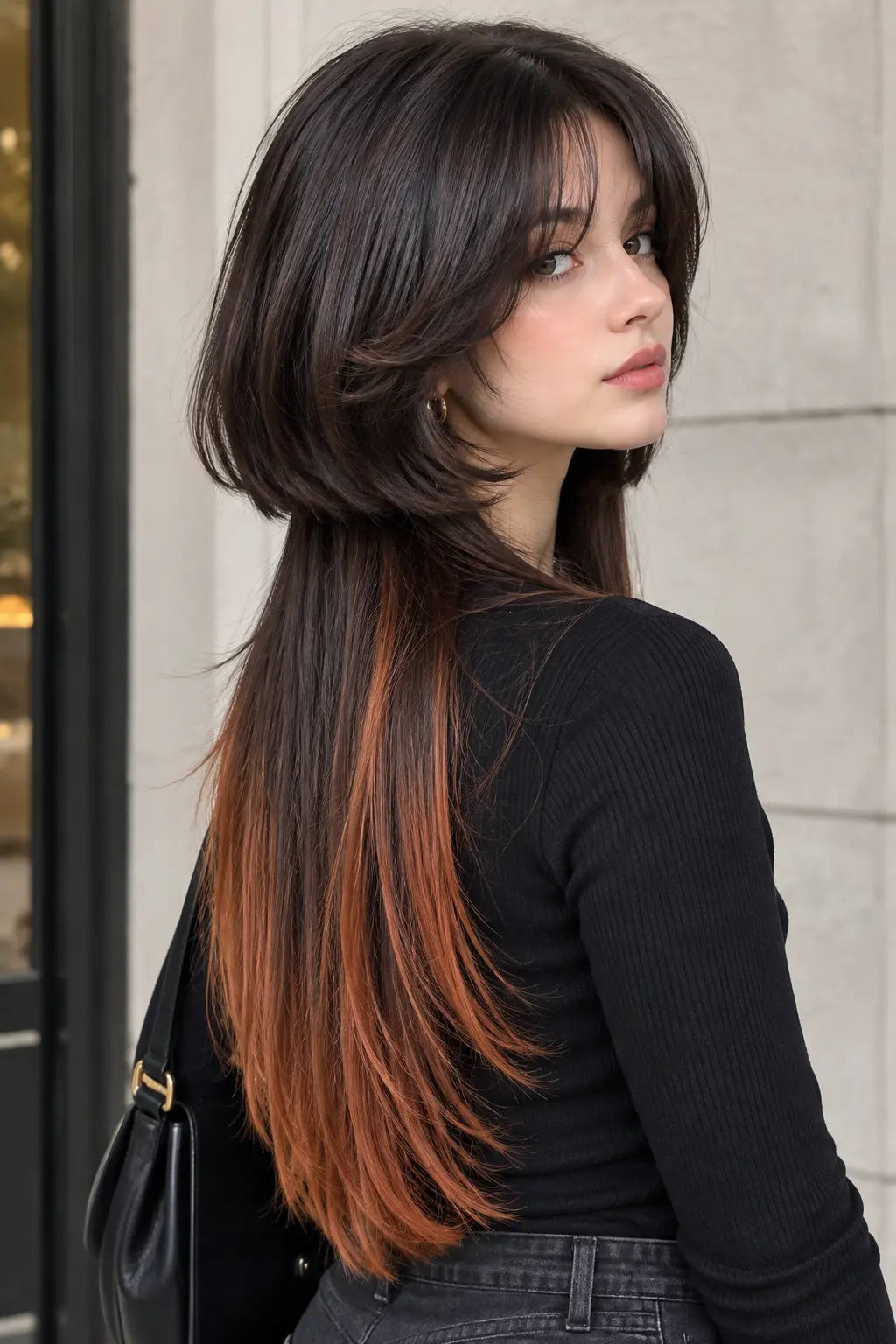 Dark Hair with Copper Ends Dark Hair with Copper Ends