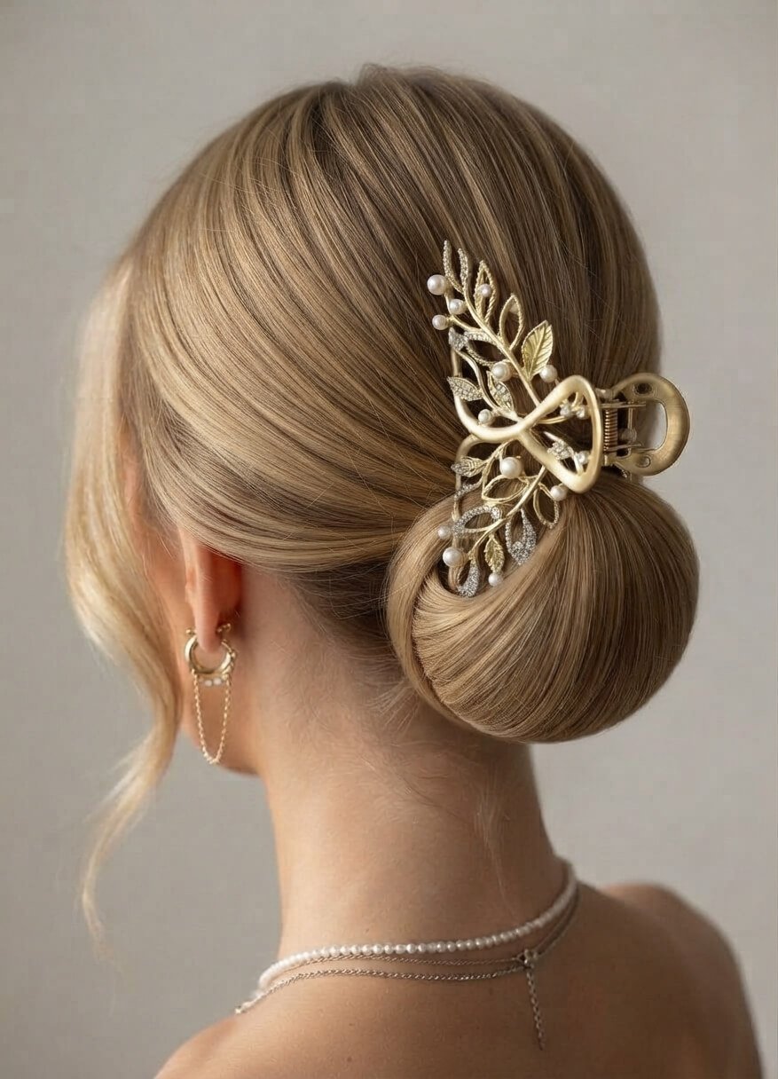 Elegant Claw Clip Bun Hairstyle Elegant Claw Clip Bun Hairstyle