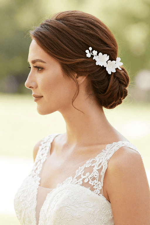 Floral Accessory Updo Floral Accessory Updo Bridal Hairstylele