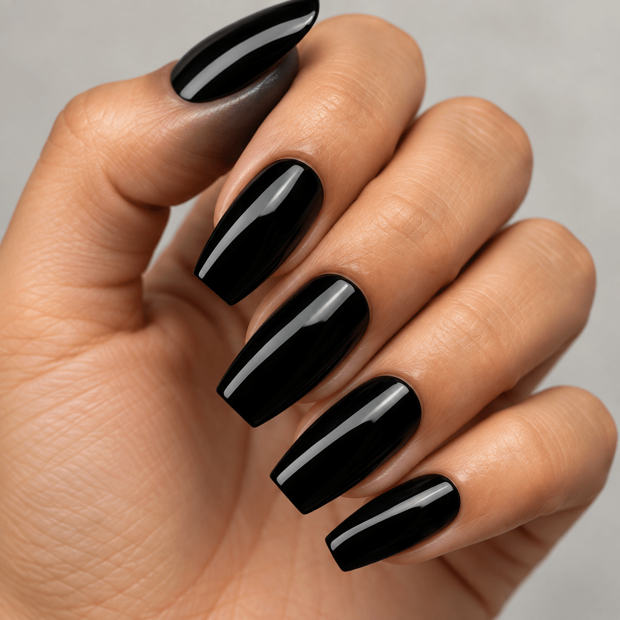 Glossy Black Black Nail Ideas Glossy Black Black Nail Ideas