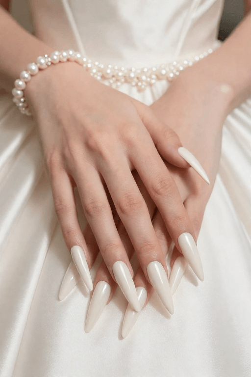 Ivory Pearl Ivory Pearl Coffin Nail