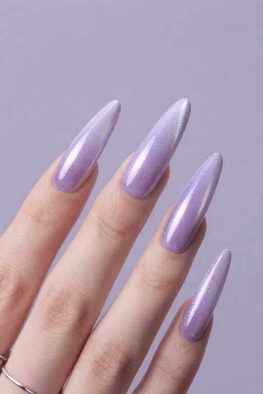 Lilac Cat Eye Lilac Cat Eye Coffin Nail