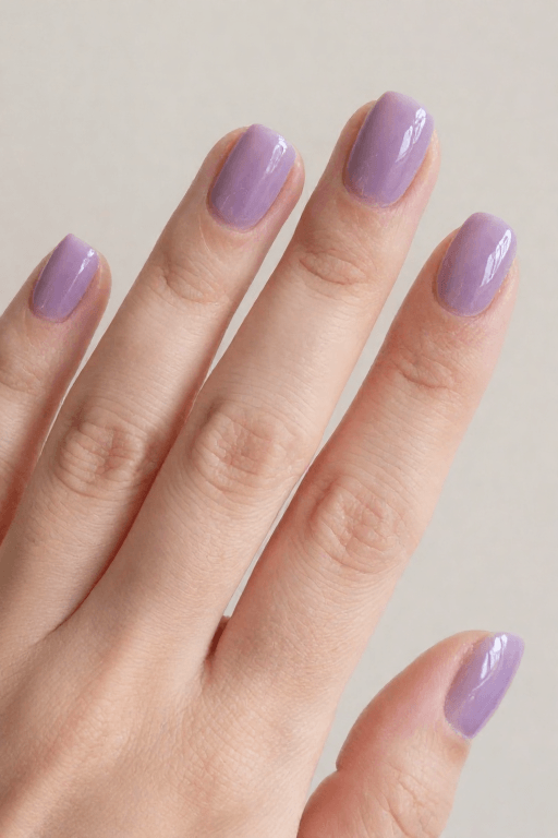 Lilac Jelly on Round Nails Lilac Jelly on Round short Nails