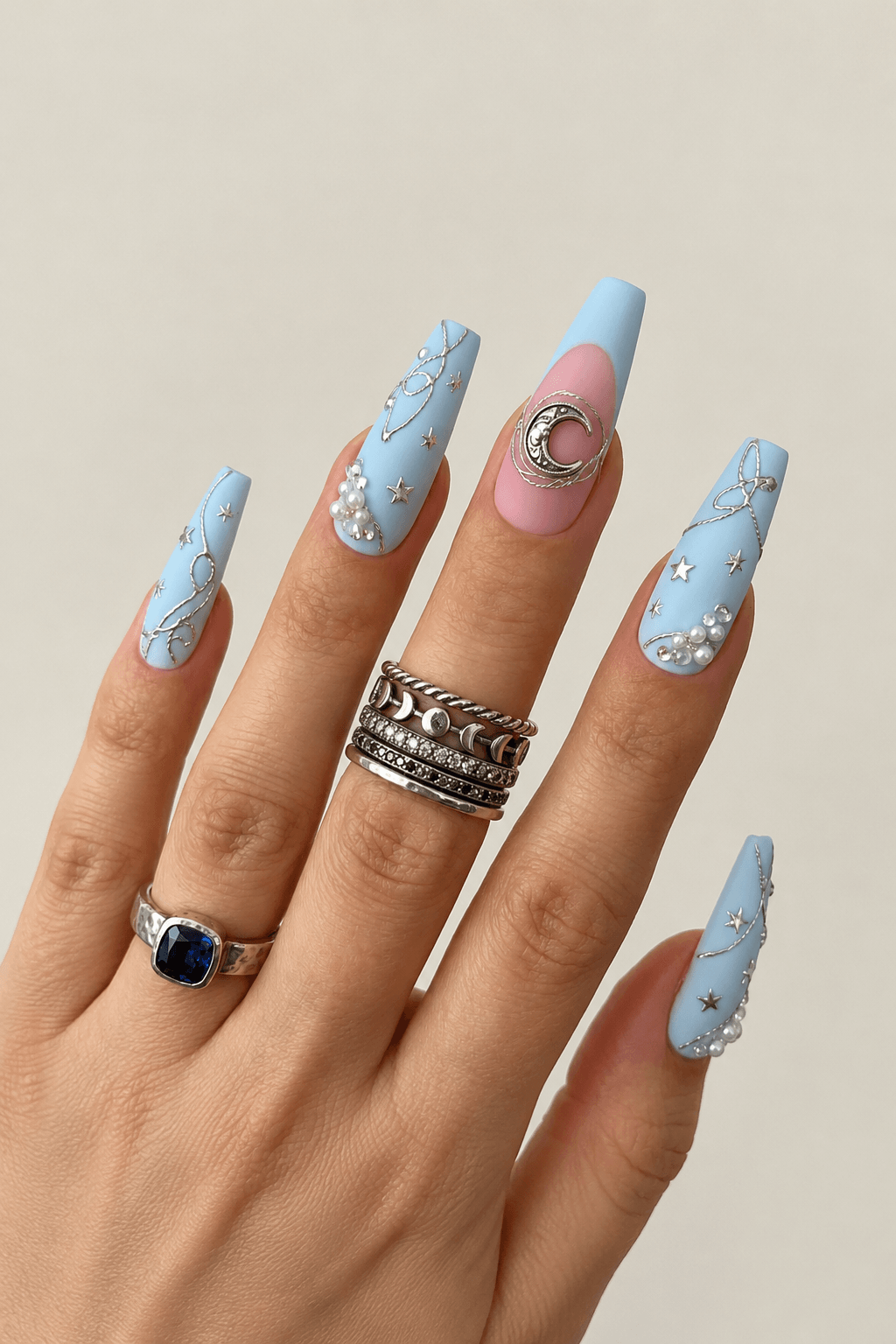 Matte Powder Blue Nails Matte Powder Blue Nails