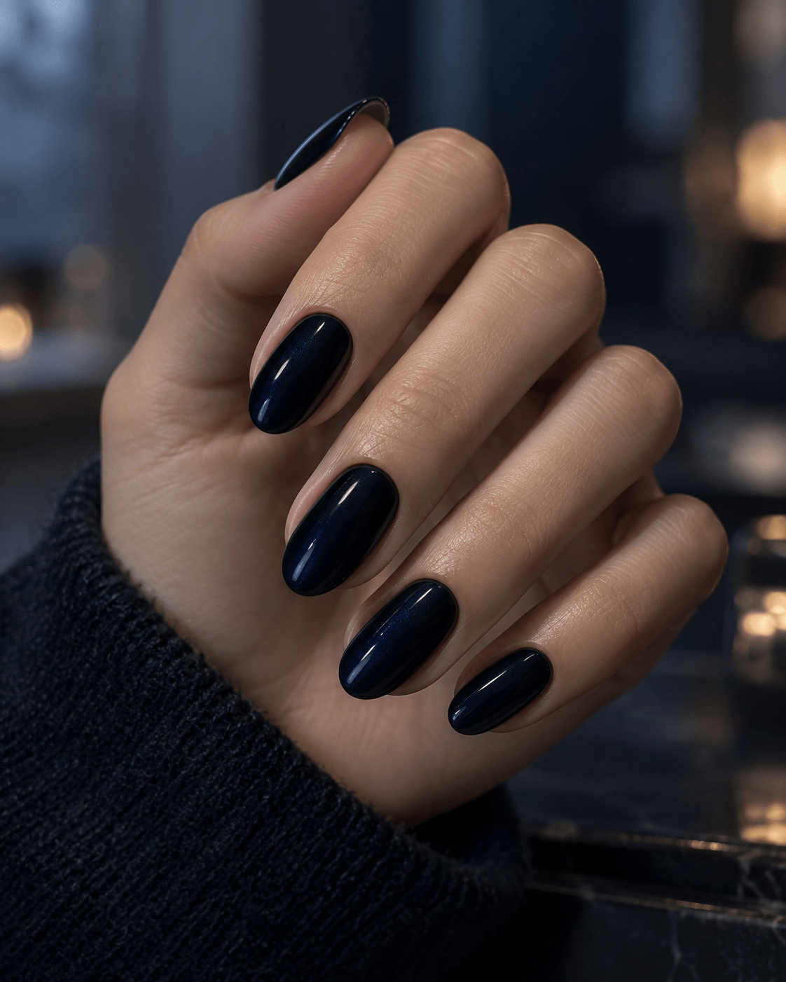 Midnight Blue-Black Midnight Blue-Black Nail color
