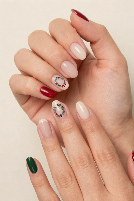 Mini Wreath Mini Wreath Christmas Nail