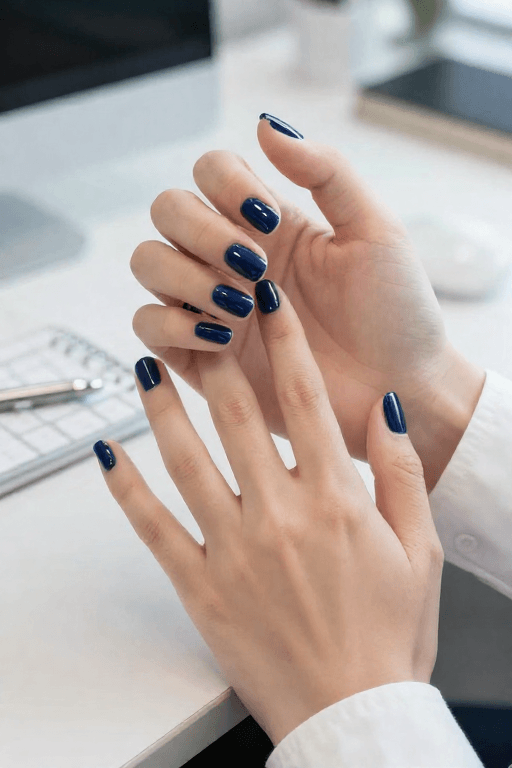 Navy Gloss on Short Square Navy Gloss on Short Square