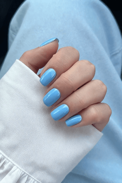 Powder Blue Cream Powder Blue Cream Short Nail