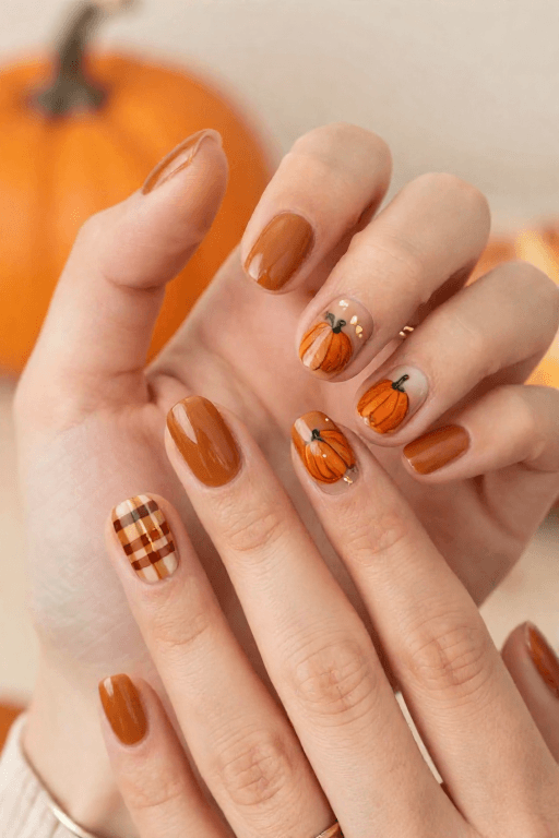 Pumpkin Patch on Caramel Nails Pumpkin Patch on Caramel Nails