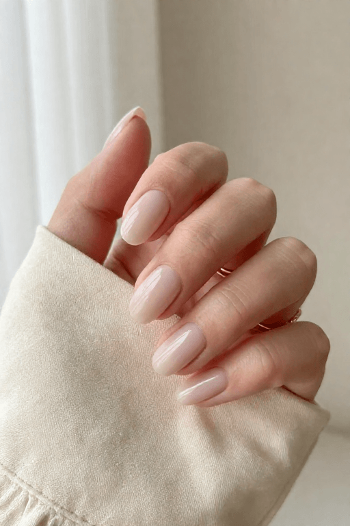 Sheer Nude on Squoval Nails Sheer Nude on Squoval Nails