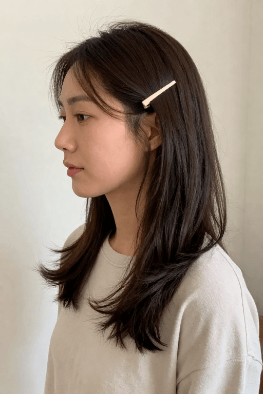 Side-Swept Hair With a Clip Side-Swept HairStyle With a Clip