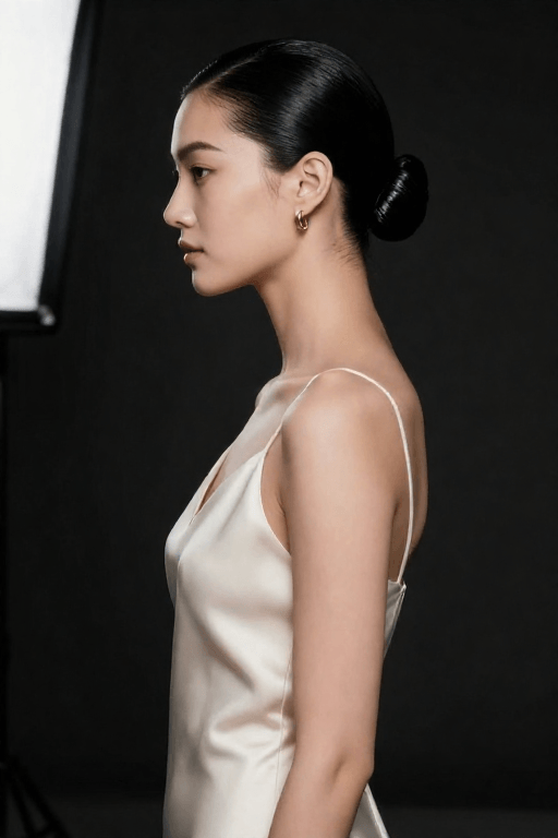 Slicked-Back Bun with Shine Slicked-Back Bun with Shine